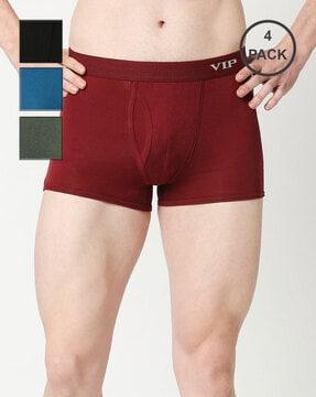 pack of 4 men trunks with elasticated waist