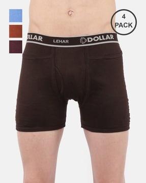 pack of 4 men typographic print trunks with elasticated waist