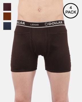 pack of 4 men typographic print trunks with elasticated waist