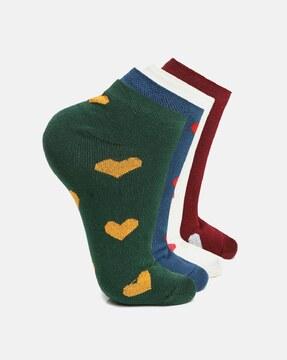 pack of 4 printed ankle-length socks
