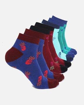 pack of 4 printed ankle-length socks