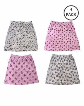 pack of 4 printed elasticated skirts