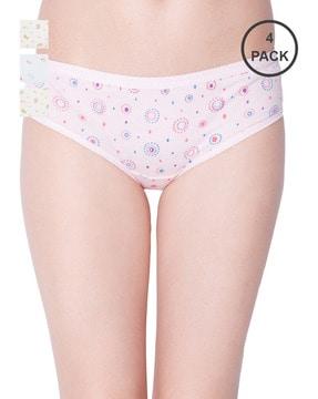 pack of 4 printed hipster panties