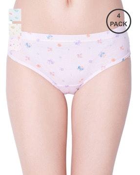 pack of 4 printed hipster panties