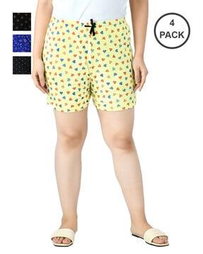 pack of 4 printed knit shorts