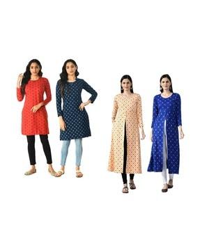 pack of 4 printed kurti