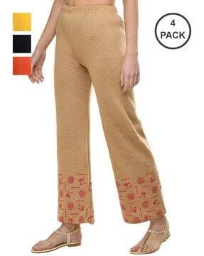 pack of 4 printed relaxed fit palazzos