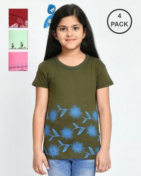 pack of 4 printed round-neck t-shirts
