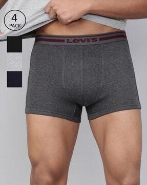 pack of 4 ribbed trunks with elasticated waistband