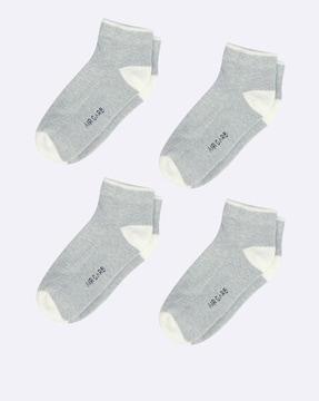 pack of 4 striped ankle-length socks