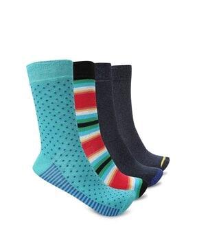 pack of 4 striped mid calf length socks