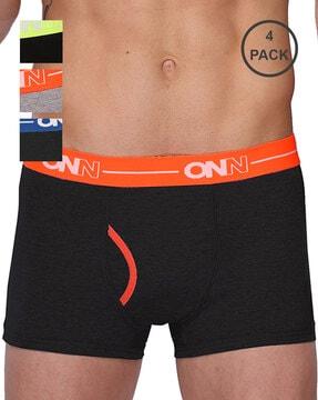 pack of 4 trunks with elasticated waist