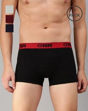 pack of 4 trunks with elasticated waist