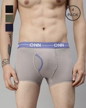 pack of 4 trunks with elasticated waist