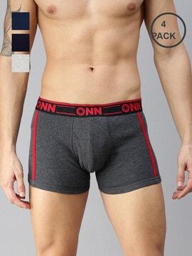 pack of 4 trunks with elasticated waist