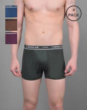 pack of 4 trunks with elasticated waistband