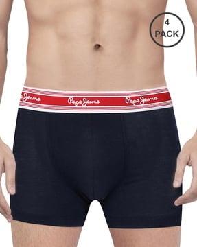 pack of 4 trunks with logo waistband