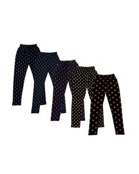 pack of 5 abstract print leggings