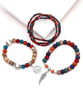 pack of 5 beaded bracelets