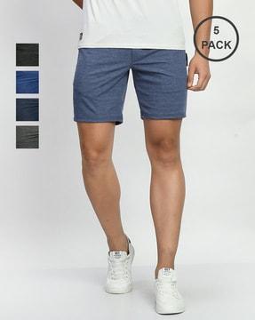 pack of 5 flat front bermudas with insert pockets