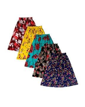 pack of 5 floral print a-line skirts