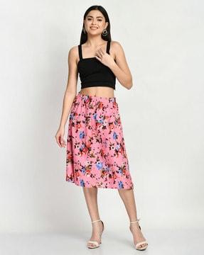 pack of 5 floral print flared skirts