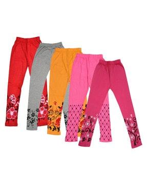 pack of 5 floral print leggings