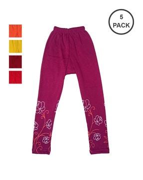 pack of 5 floral print leggings