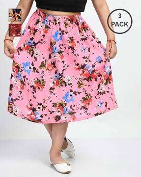 pack of 5 floral print skirt