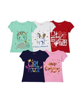 pack of 5 graphic crew-neck t-shirt