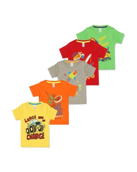 pack of 5 graphic print crew-neck t-shirt