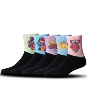 pack of 5 graphic print everyday socks