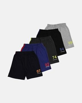 pack of 5 graphic print flat front shorts
