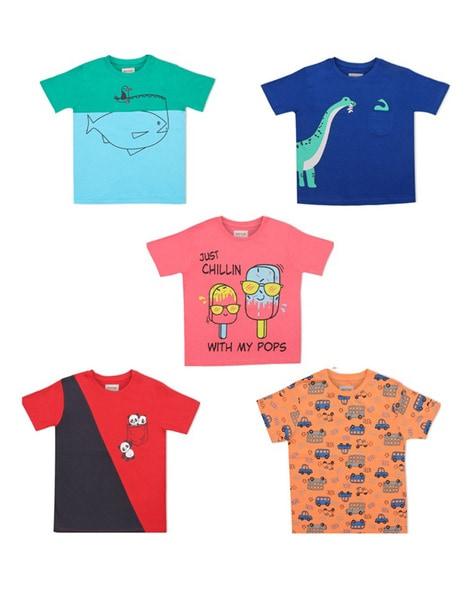 pack of 5 graphic print round-neck t-shirt