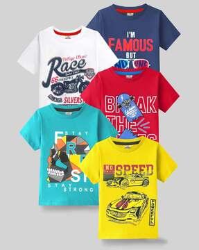 pack of 5 graphic print t-shirts