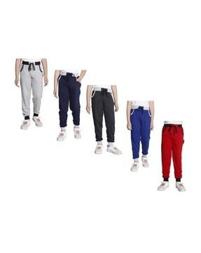 pack of 5 high-rise joggers with elasticated drawstring waist