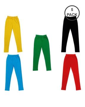 pack of 5 leggings with elasticated waistband