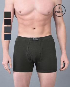 pack of 5 logo print trunks with elasticated waist