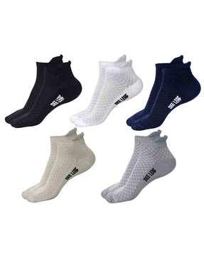 pack of 5 men checked ankle-length socks