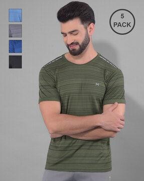 pack of 5 men regular fit round-neck t-shirts