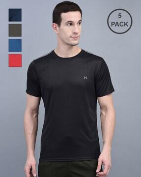 pack of 5 men regular fit round-neck t-shirts