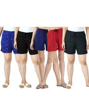 pack of 5 printed high-rise shorts