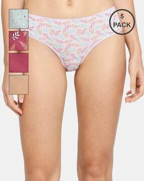 pack of 5 printed hipster panties