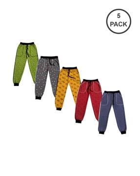 pack of 5 printed joggers