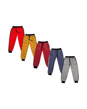 pack of 5 printed joggers