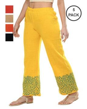 pack of 5 printed relaxed fit palazzos