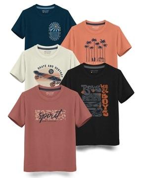 pack of 5 printed round-neck t-shirt