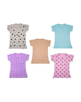 pack of 5 printed round-neck t-shirts