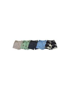 pack of 5 printed shorts with elasticated waist