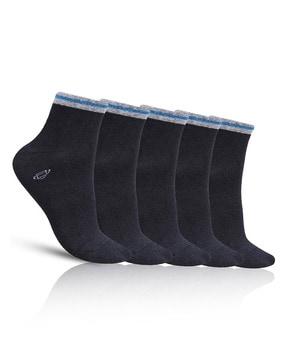 pack of 5 ribbed ankle-length socks